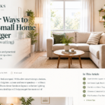 The Home Talks editorial hero featuring a bright small living room and 13 clever ways to make a small home look bigger